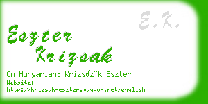 eszter krizsak business card